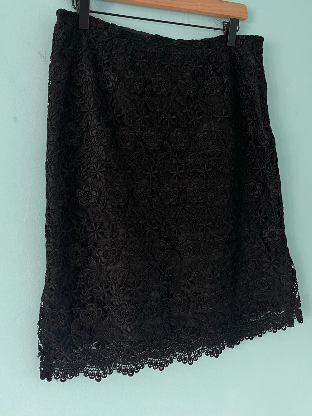 Apt. 9 Vintage Crochet Lace Skirt 8 Black Whimsigoth Witchy Pratical Magic Fairy